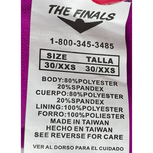 The Finals Funnies GLITZ & GLAM Foil FlutterBack 1pc Swimsuit - Size 30 XXS - Picture 8 of 10